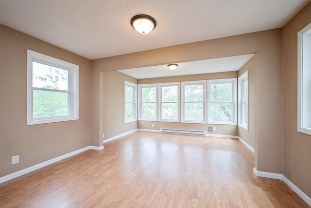 5921 Xerxes Ave S, Minneapolis, MN 55410 - unfurnished room featuring healthy amount of natural light, baseboard heating, light wood-type flooring, and baseboards