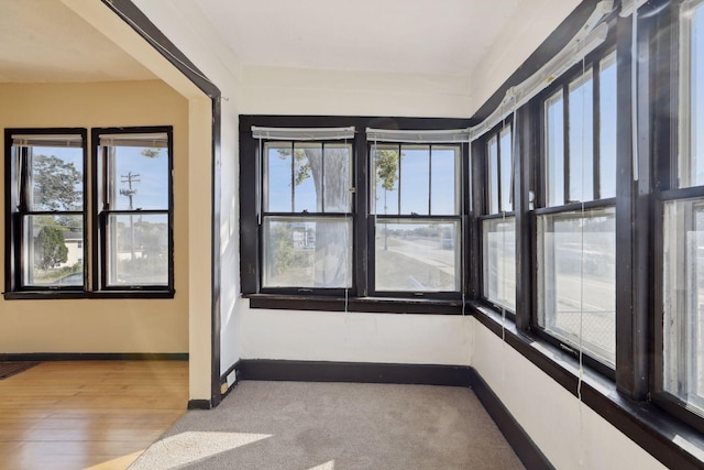 1264 Snelling Ave N, Saint Paul, MN 55108 - unfurnished sunroom with baseboards and carpet flooring
