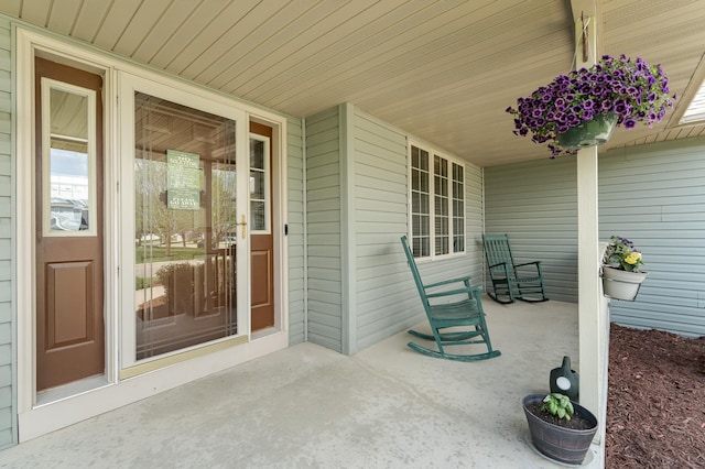 view of patio featuring covered porch