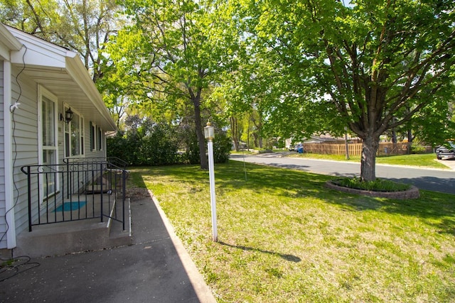 view of grassy yard