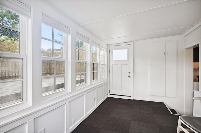 view of unfurnished sunroom