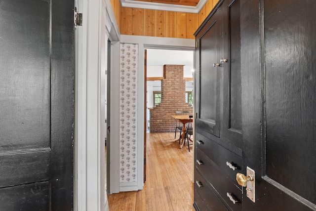 hall featuring light wood finished floors