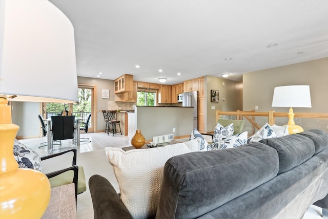 2270 Manning Trl N, Lake Elmo, MN 55042 - living area with recessed lighting and light tile patterned floors