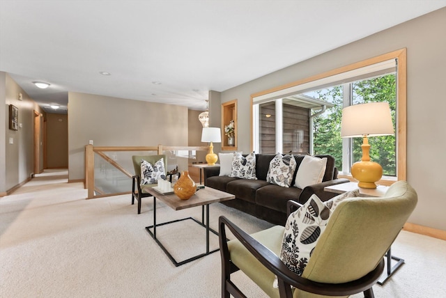 2270 Manning Trl N, Lake Elmo, MN 55042 - living room with light carpet, baseboards, and recessed lighting
