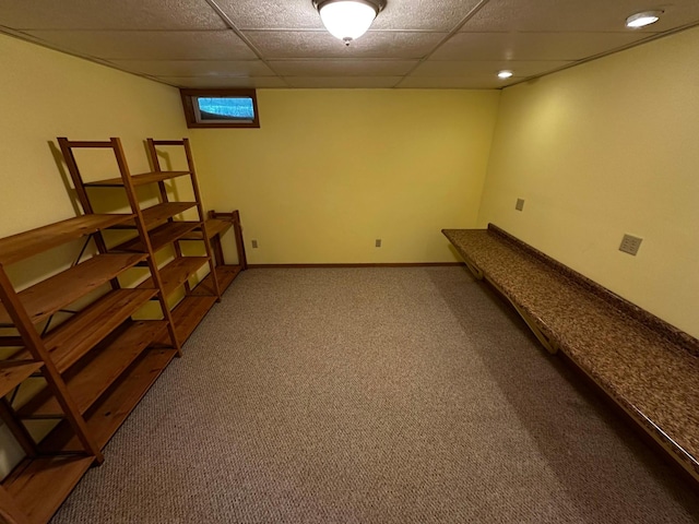 326 5th St NE, Crosby, MN 56441 - below grade area with carpet, a drop ceiling, and recessed lighting