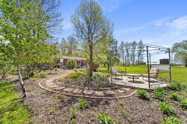 view of grassy yard featuring a patio