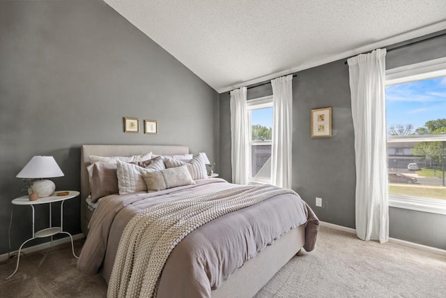 1715 Livingston Ave Unit A, West Saint Paul, MN 55118 - carpeted bedroom featuring a textured ceiling, baseboards, and lofted ceiling