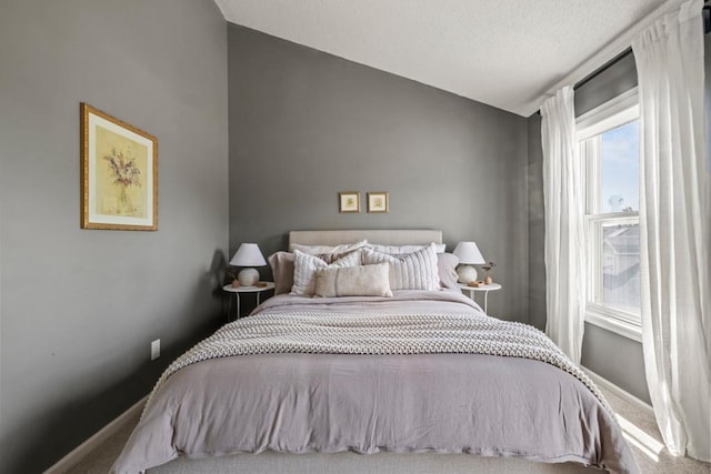 1715 Livingston Ave Unit A, West Saint Paul, MN 55118 - bedroom with carpet flooring, baseboards, and vaulted ceiling