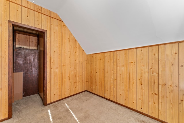37726 2nd Ave, Dennison, MN 55018 - additional living space with lofted ceiling, wood walls, and carpet floors