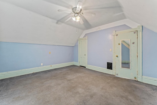 37726 2nd Ave, Dennison, MN 55018 - additional living space featuring vaulted ceiling, carpet flooring, and a ceiling fan