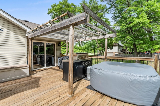 2308 Crosstown Blvd NE, Ham Lake, MN 55304 - wooden terrace with a pergola