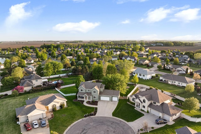 aerial view of residential area