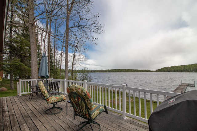 7528 Little Thunder Dr NE, Remer, MN 56672 - deck featuring a water view