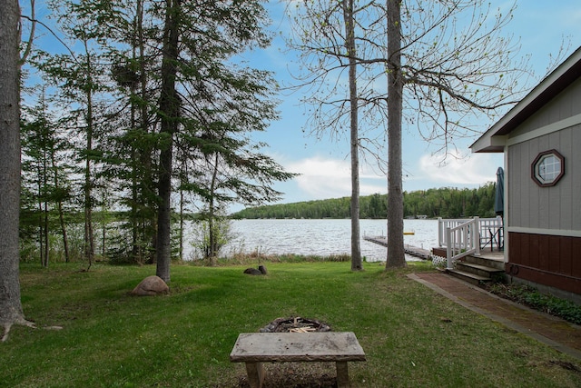 7528 Little Thunder Dr NE, Remer, MN 56672 - view of green lawn with a water view and a view of trees