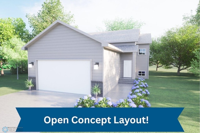 6373 68th St S, Horace, ND 58047 - contemporary house with a front lawn, a garage, and driveway