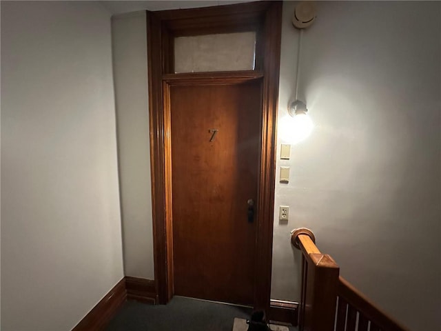 215 5th St S, Montevideo, MN 56265 - hall featuring carpet floors and baseboards