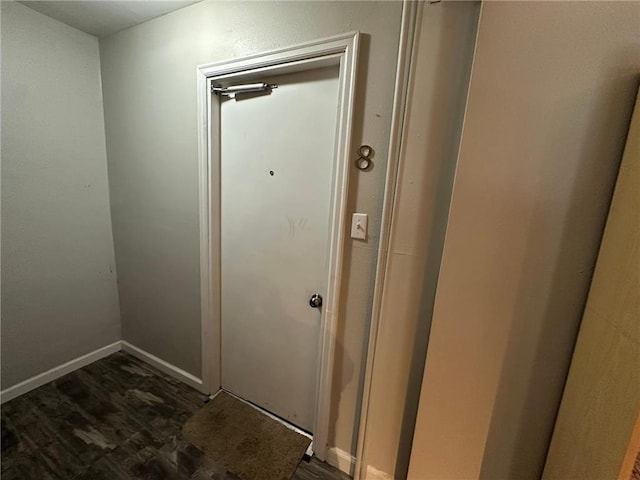 215 5th St S, Montevideo, MN 56265 - entryway featuring dark wood-style floors and baseboards