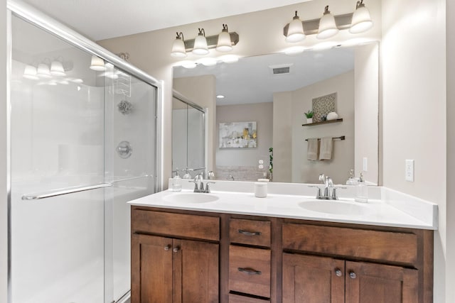 805 Cologne Ln, Waverly, MN 55390 - full bathroom with double vanity and a shower stall