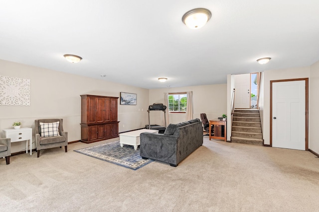 805 Cologne Ln, Waverly, MN 55390 - living area with carpet and stairs