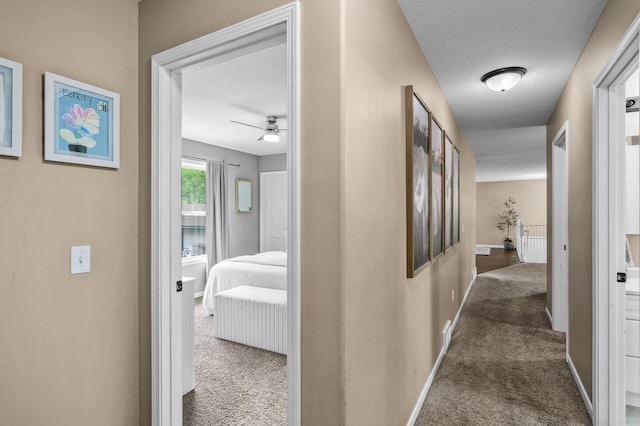 1002 8th Ave N, Princeton, MN 55371 - corridor with carpet flooring, baseboards, and a textured ceiling