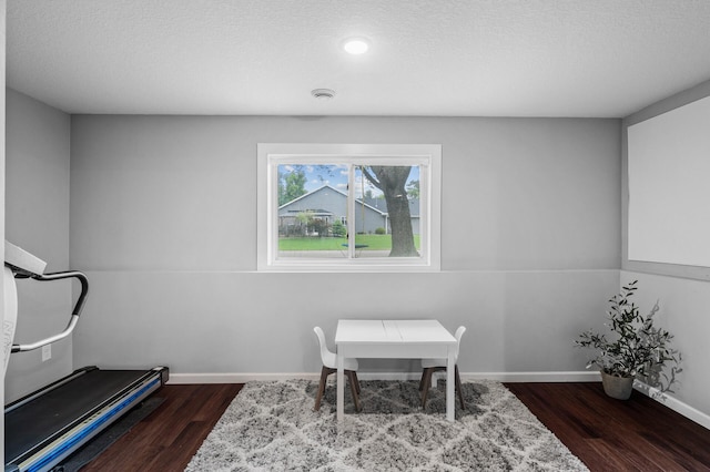 1002 8th Ave N, Princeton, MN 55371 - home office with dark wood-style flooring, baseboards, and a textured ceiling