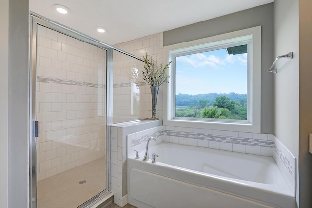 14778 50th St NE, Saint Michael, MN 55376 - full bath with a garden tub, a stall shower, and recessed lighting
