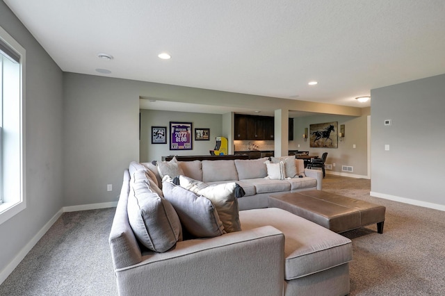 14778 50th St NE, Saint Michael, MN 55376 - living area with light carpet, recessed lighting, and baseboards