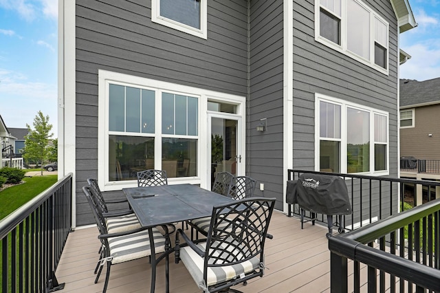 14778 50th St NE, Saint Michael, MN 55376 - wooden deck with outdoor dining area