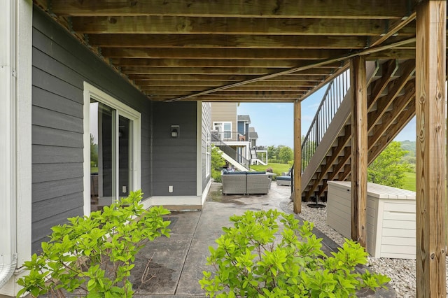 14778 50th St NE, Saint Michael, MN 55376 - view of patio / terrace with stairs and an outdoor living space