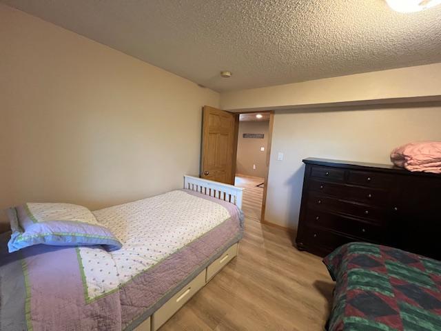 1910 Longwood Point Rd NE, Outing, MN 56662 - bedroom with light wood-type flooring and a textured ceiling