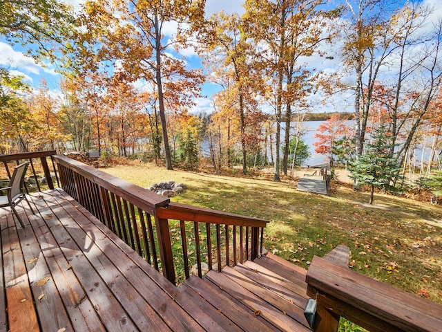 1910 Longwood Point Rd NE, Outing, MN 56662 - deck with a yard and a water view
