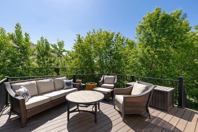 5980 Prestwick Ct, Shorewood, MN 55331 - wooden deck featuring an outdoor hangout area