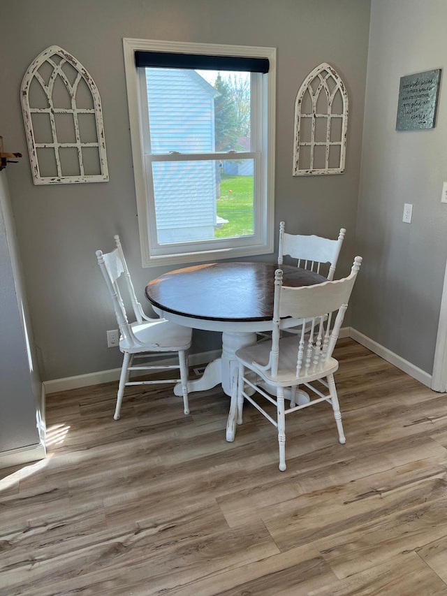 603 Main Ave N, Roseau, MN 56751 - dining area featuring baseboards and light wood-type flooring