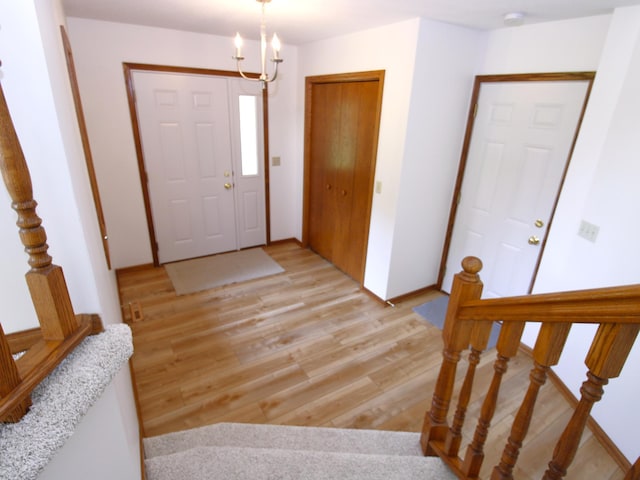 538 Nordic Ln, Troy Twp, WI 54016 - entryway with light wood-type flooring and stairway