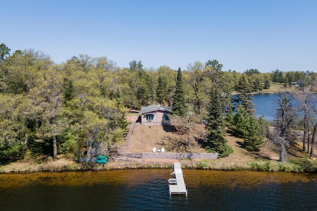6363 Circle Rd, Danbury, WI 54830 - view from above of property with a nearby body of water and a heavily wooded area