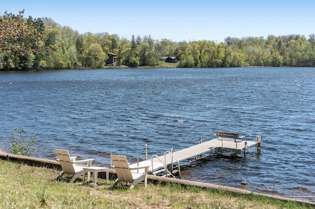 6363 Circle Rd, Danbury, WI 54830 - dock area featuring a water view and a wooded view