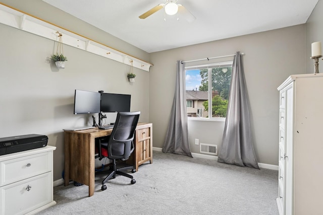 13967 Herald Ct, Apple Valley, MN 55124 - office space with a ceiling fan, light colored carpet, and baseboards