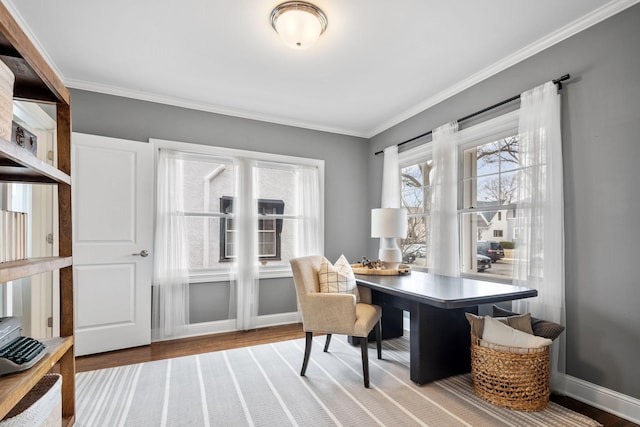5220 Abbott Ave S, Minneapolis, MN 55410 - office with ornamental molding, wood finished floors, and baseboards