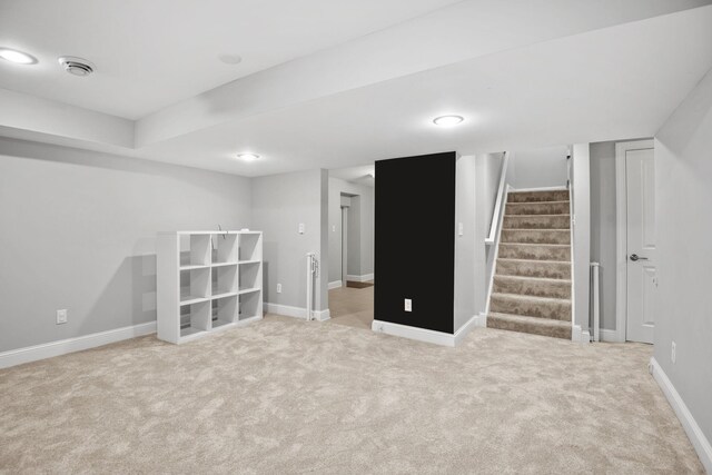 5220 Abbott Ave S, Minneapolis, MN 55410 - finished below grade area featuring carpet flooring, stairs, and baseboards