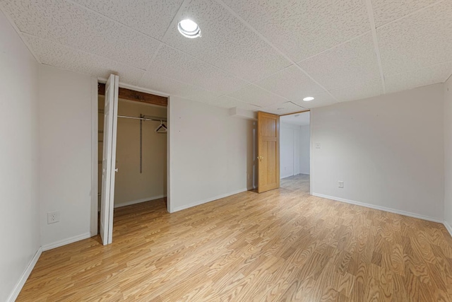 4559 Washington St NE, Columbia Heights, MN 55421 - unfurnished bedroom with light wood finished floors, a closet, and recessed lighting