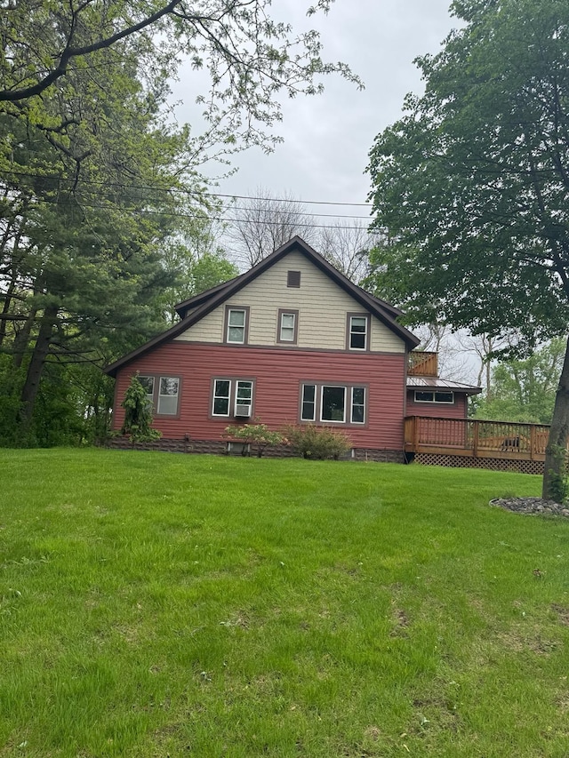 15947 Scandia Trl N, Scandia, MN 55073 - back of property with a wooden deck and a yard
