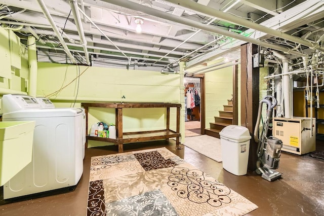 15947 Scandia Trl N, Scandia, MN 55073 - unfinished below grade area with washing machine and dryer and stairway