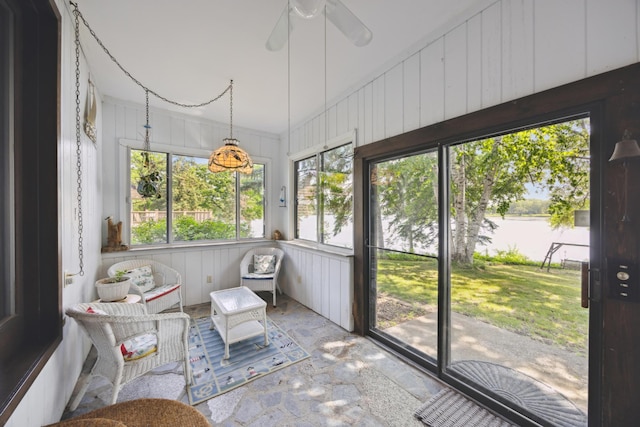 3704 Milton St N, Shoreview, MN 55126 - sunroom / solarium with healthy amount of natural light and a ceiling fan