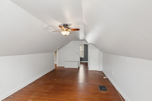 4150 Beard Ave N, Robbinsdale, MN 55422 - bonus room with hardwood / wood-style floors, a ceiling fan, and vaulted ceiling