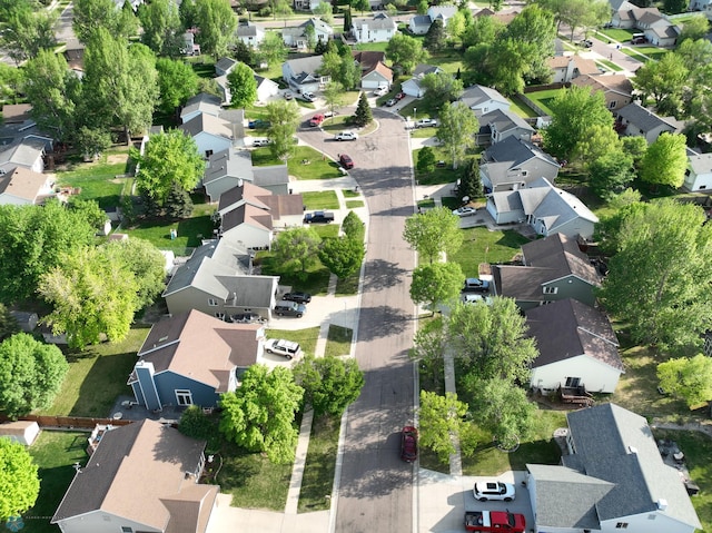 aerial view of residential area