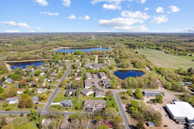 5678 Sherman Oaks Rd, Stacy, MN 55079 - aerial view of property and surrounding area featuring a nearby body of water and nearby suburban area