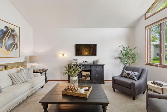 3291 Hillsboro Ave S, Saint Louis Park, MN 55426 - living room featuring light colored carpet and a fireplace