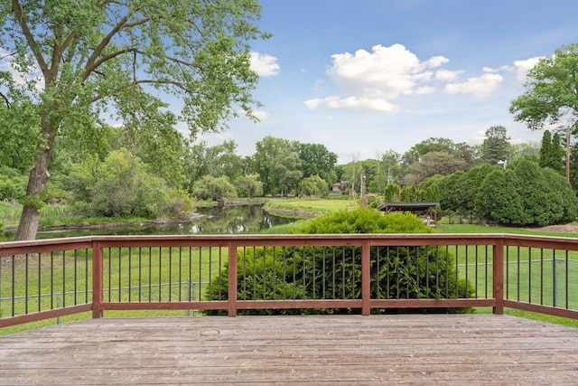3291 Hillsboro Ave S, Saint Louis Park, MN 55426 - deck with a water view and a lawn