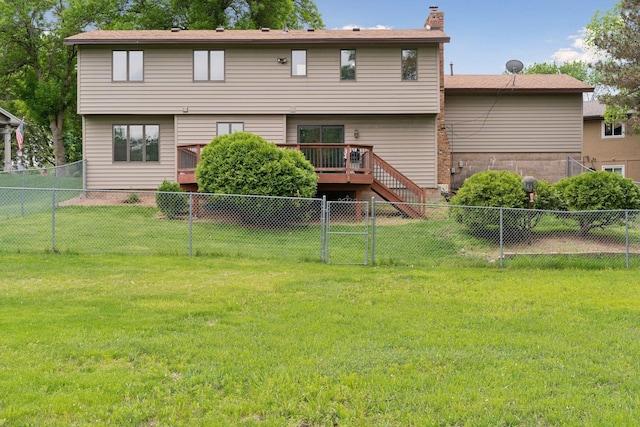 3291 Hillsboro Ave S, Saint Louis Park, MN 55426 - rear view of property featuring a chimney, a fenced backyard, and stairway
