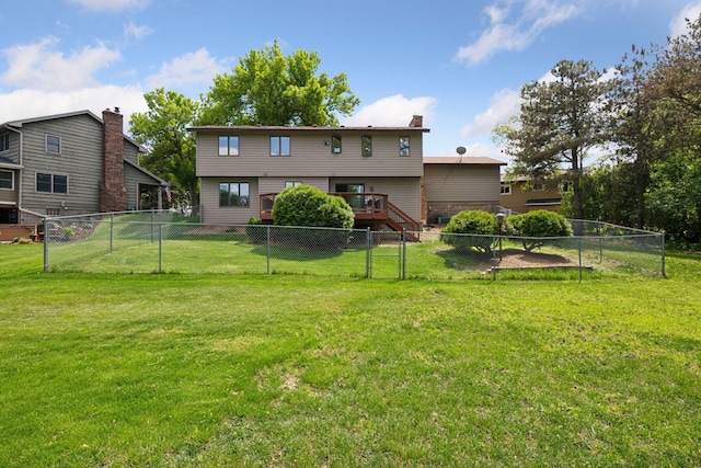 3291 Hillsboro Ave S, Saint Louis Park, MN 55426 - back of house with a chimney and a wooden deck